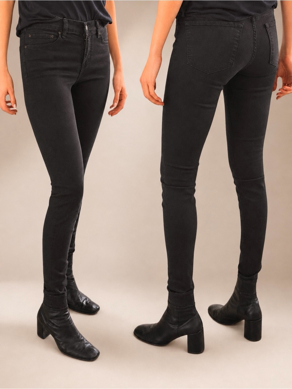 J BRAND JEANS 811C073 Skinny Leg Denim Jeans Pants in Noir Brown - size 25
